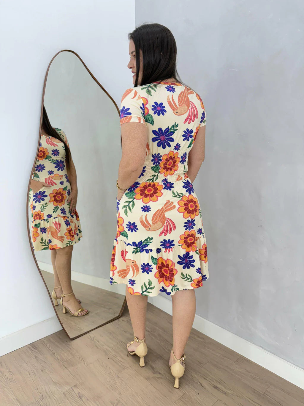 VESTIDO MARINA ESTAMPADO LARANJA