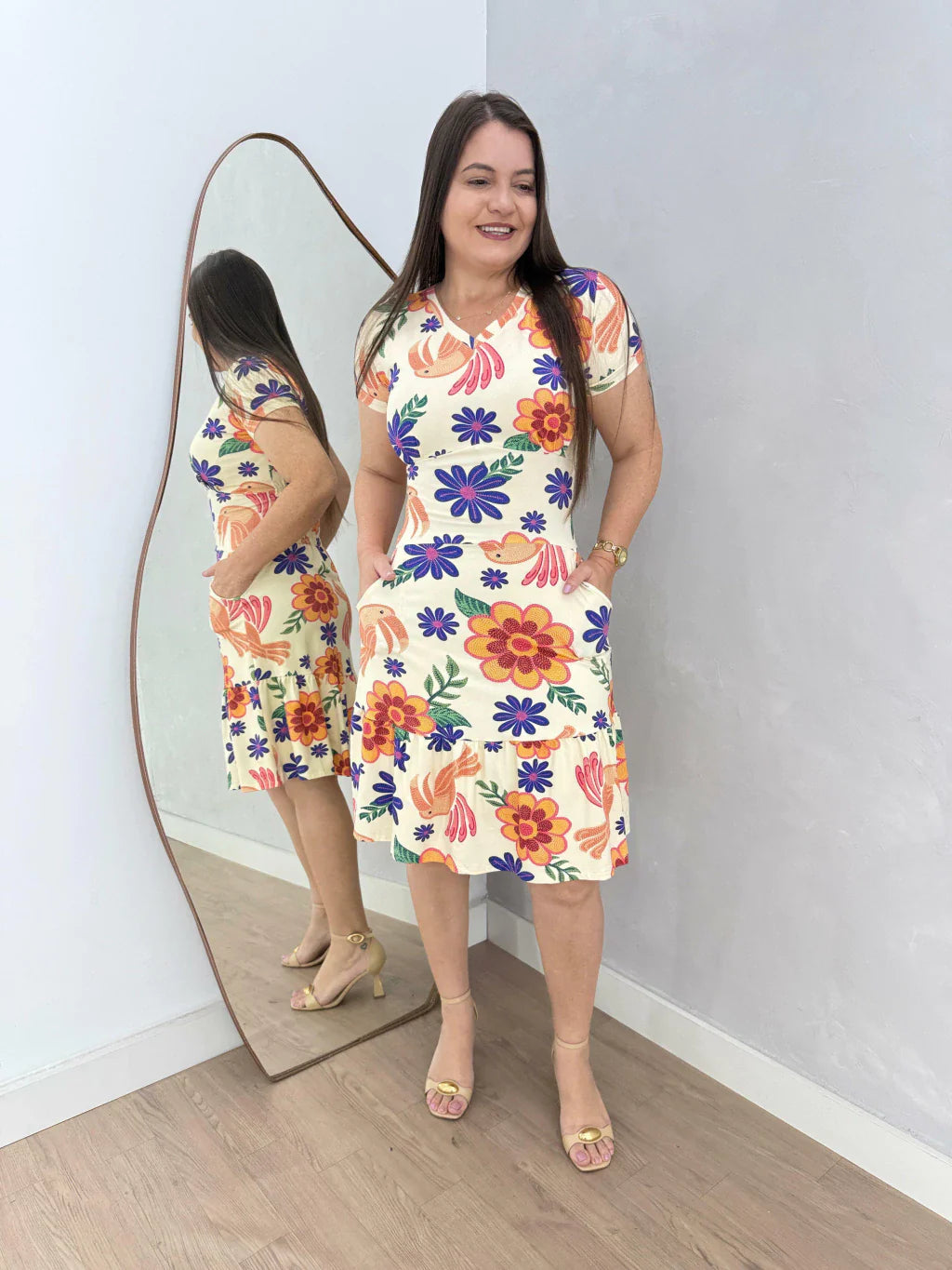 VESTIDO MARINA ESTAMPADO LARANJA