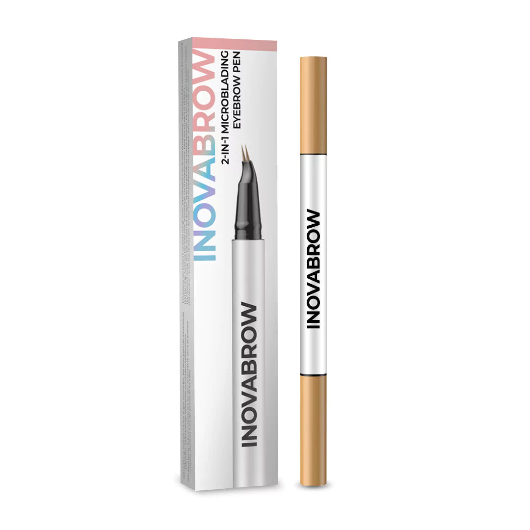 InovaBrow – Caneta de Sobrancelha 2 em 1 Que Recria o Efeito Microblading em Segundos e Sem Dor