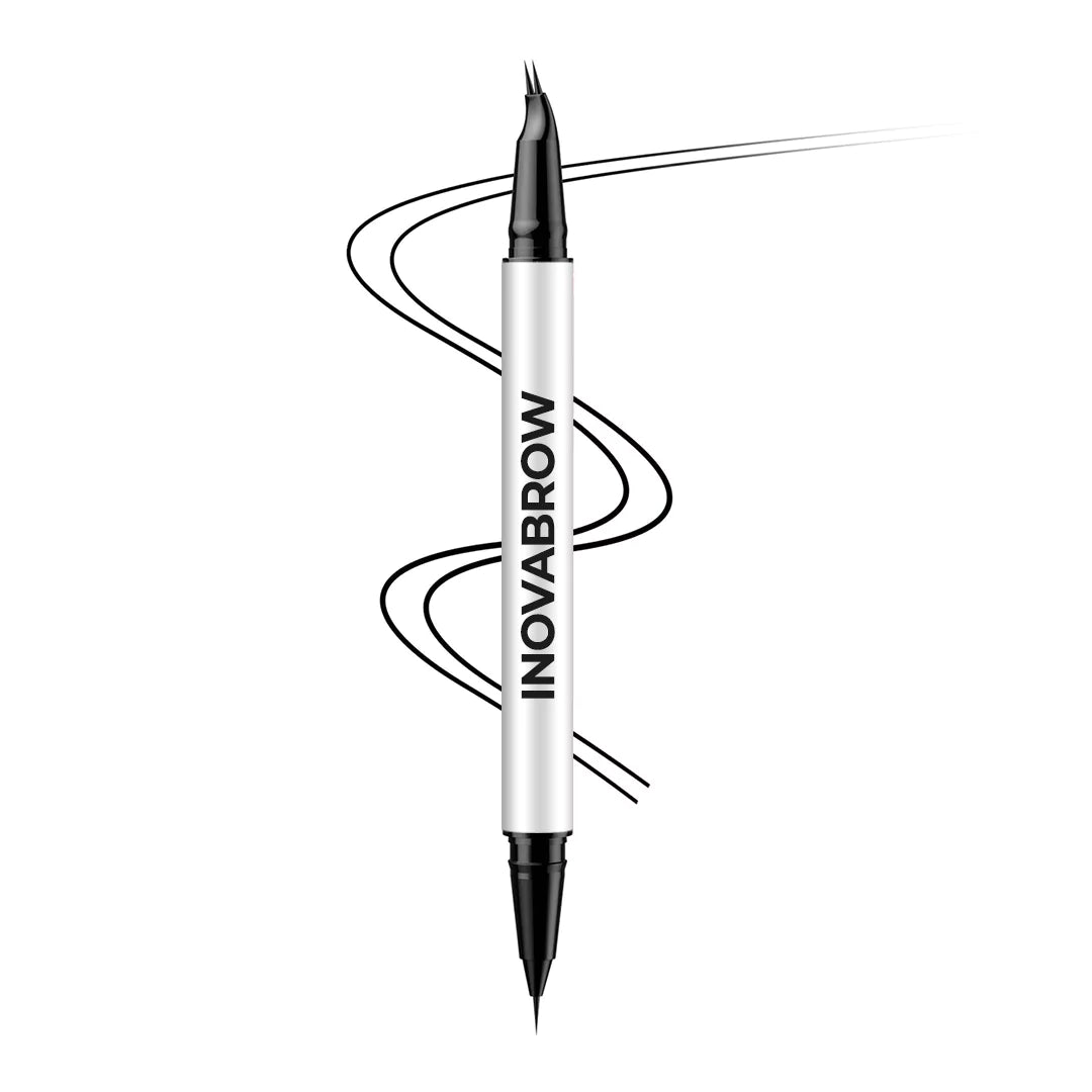 InovaBrow – Caneta de Sobrancelha 2 em 1 Que Recria o Efeito Microblading em Segundos e Sem Dor