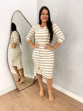 VESTIDO GABY LISTRADO NUDE