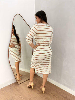 VESTIDO GABY LISTRADO NUDE