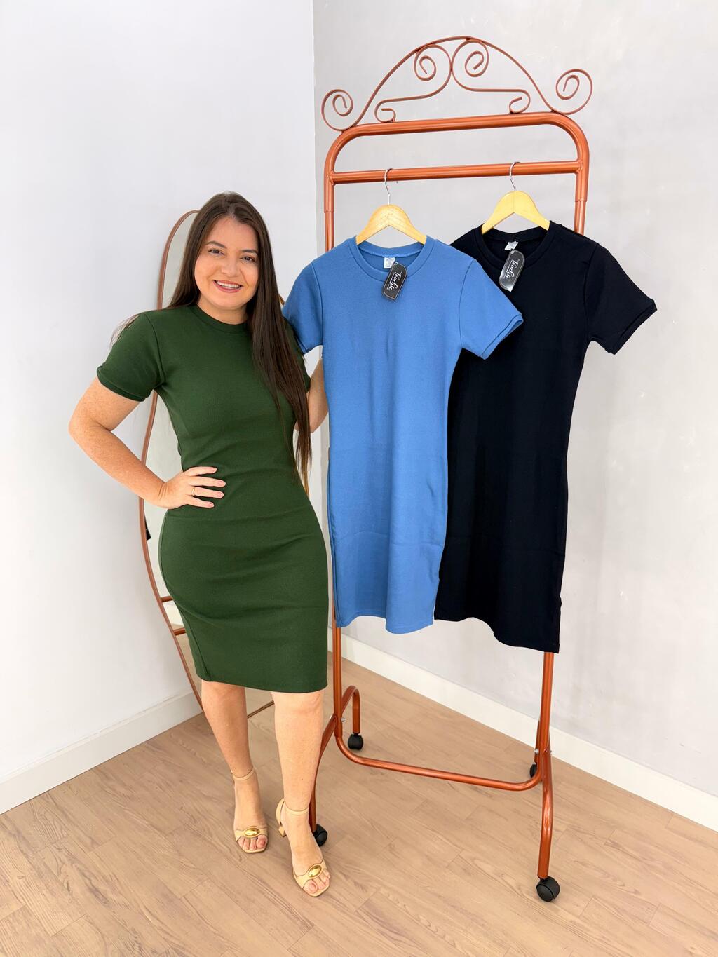 VESTIDO TUBINHO AZUL