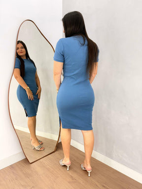 VESTIDO TUBINHO AZUL
