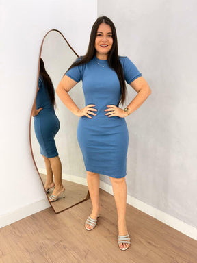 VESTIDO TUBINHO AZUL