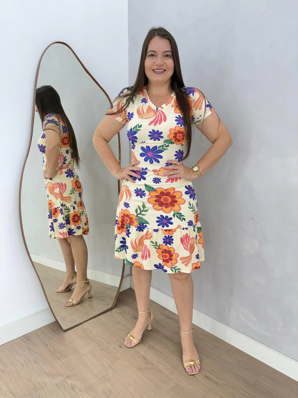 VESTIDO MARINA ESTAMPADO LARANJA