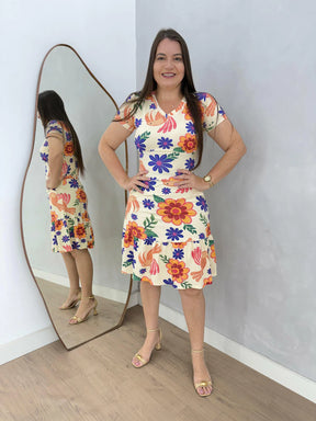 VESTIDO MARINA ESTAMPADO LARANJA